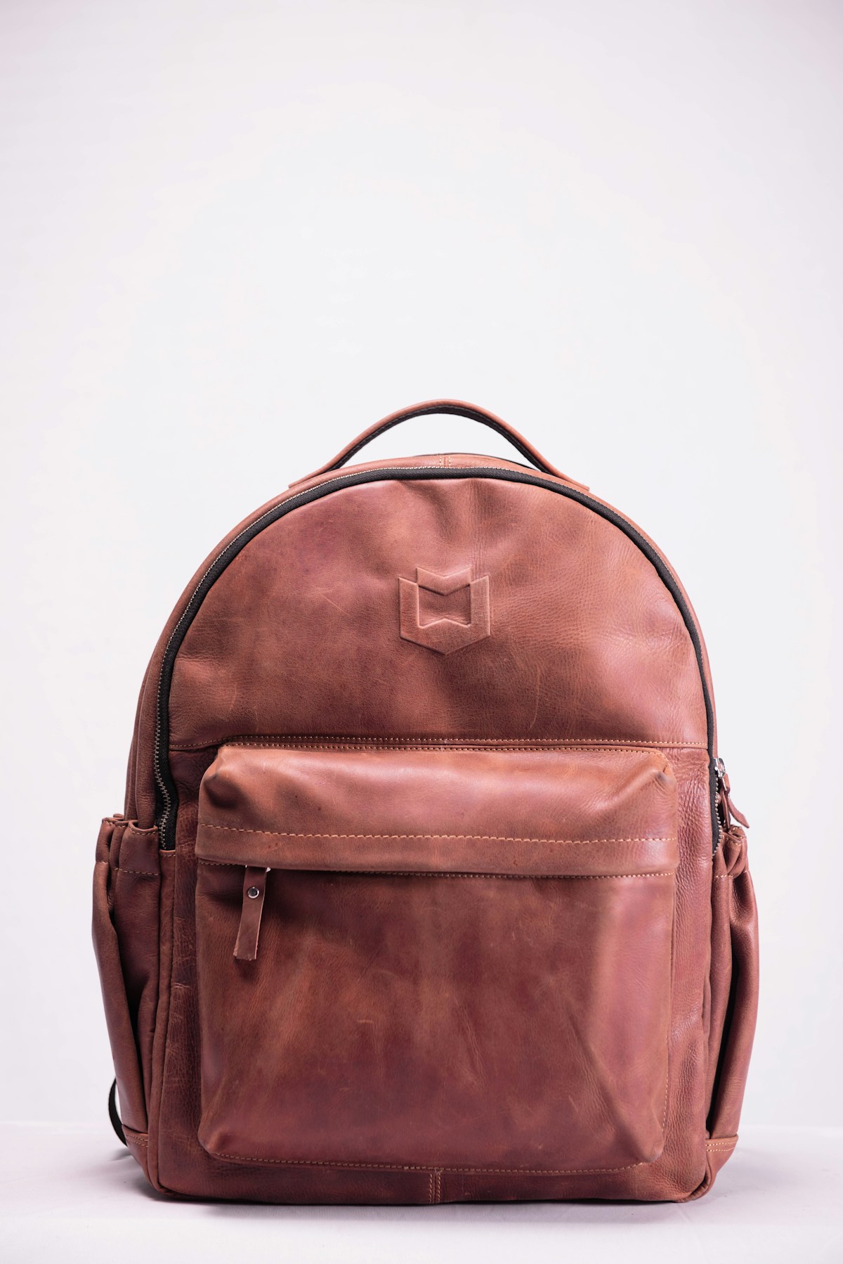 Modern backpack in studio lighting